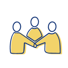 icon of three people shaking hands