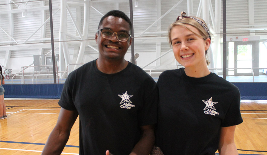 Abilities Centre program coordinators in Fieldhouse 