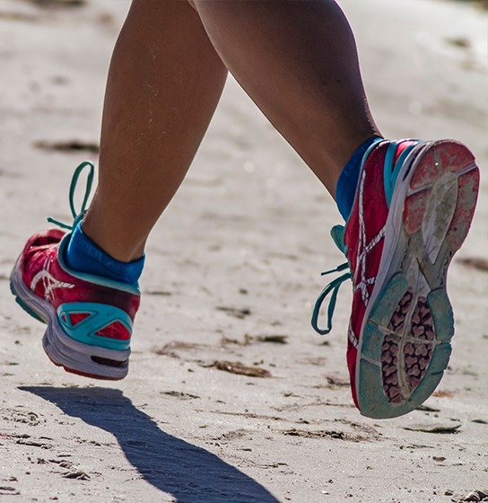 close up of a person running 