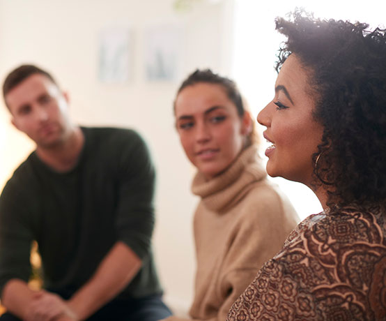 a group of people sharing thoughts