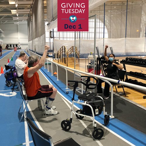 Members of the post rehabilitation program inside the Fieldhouse